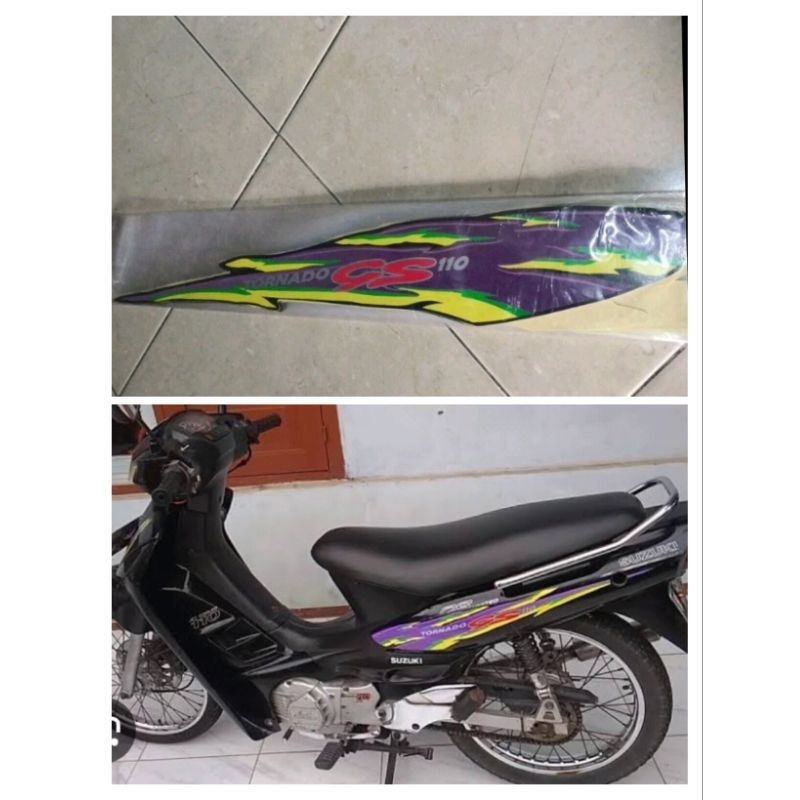 Striping Stiker Suzuki GS Tornado Hitam Ungu