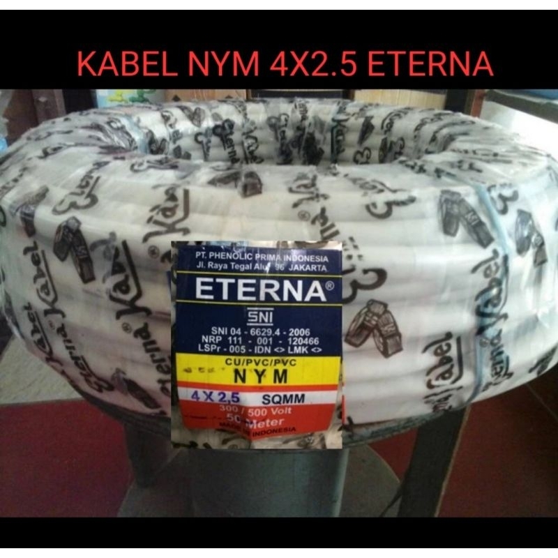 kabel listrik kabel NYM 4x2.5 4x2,5 ETERNA kabel kawat tembaga kabel SNI PER METER