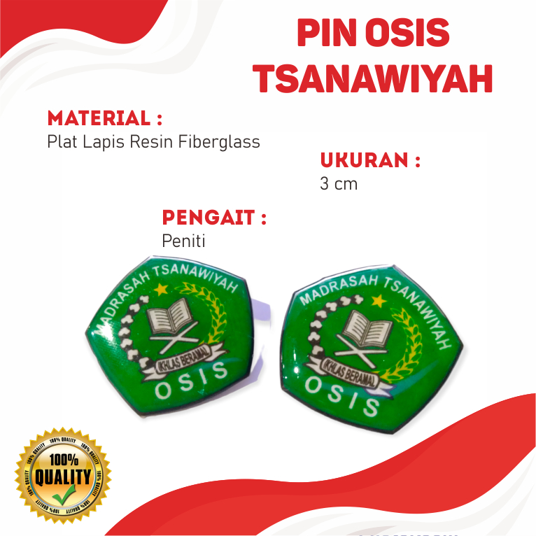 Lencana Pin Osis Madrasah Tsanawiyah - Pin Osis Mts Ukuran 3 cm