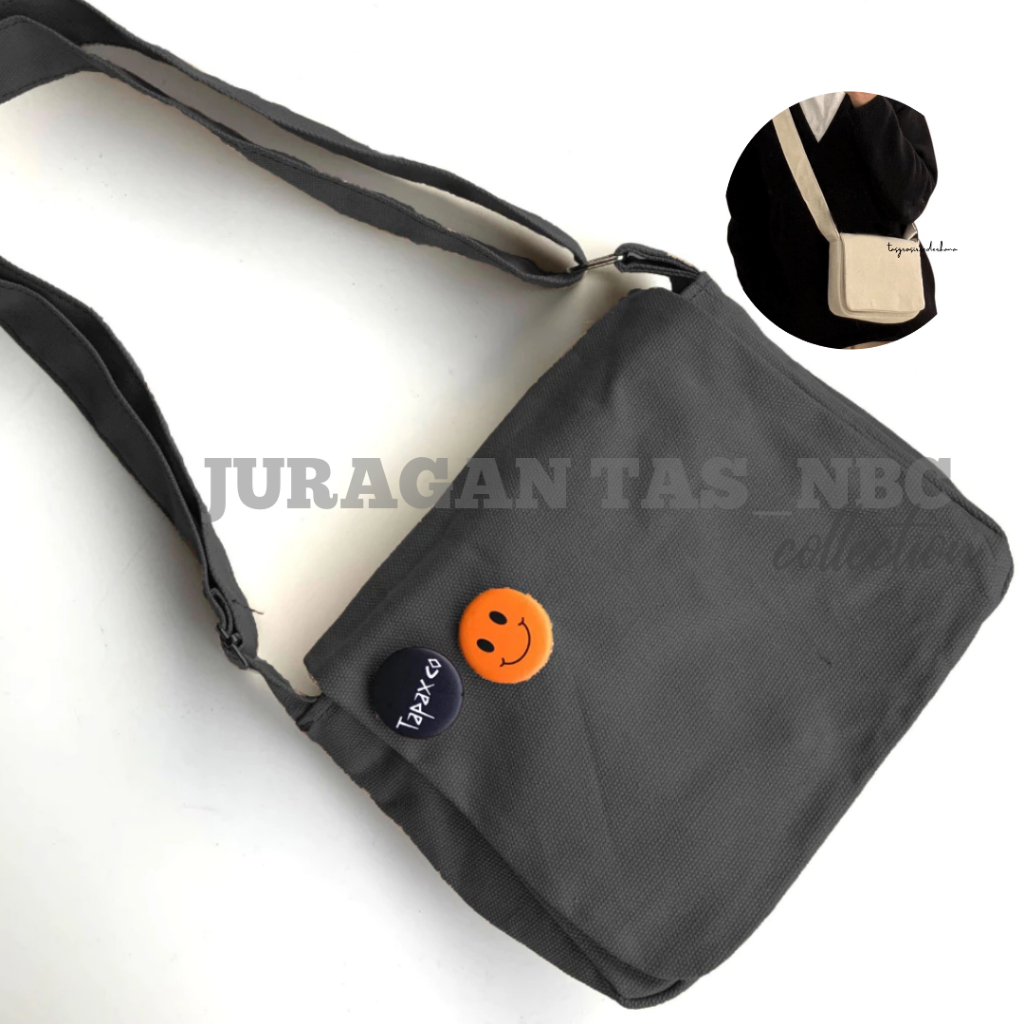 NBC - HAIKO BAG / Tas Selempang Kanvas / Mini Canvas Bag Murah / Tas Selempang Wanita dan Pria