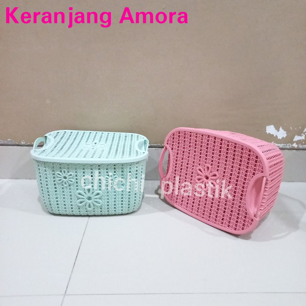 1PCS Keranjang amora basket anyam bunga keranjang penyimpanan serbaguna topas storage plastik