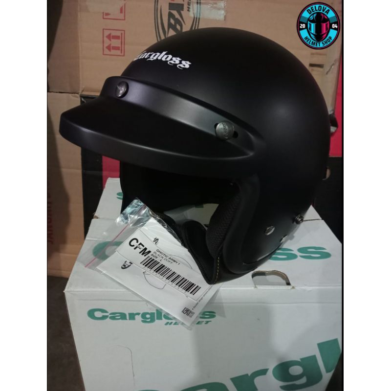 HELM CARGLOSS CFM RETRO ORIGINAL [ HITAM DOFF ]
