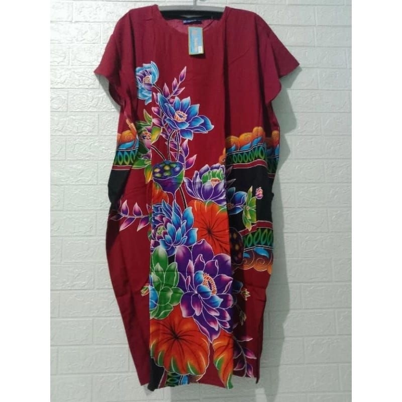 DASTER KALONG BATIK KENCANA UNGU LABEL BIRU ORI UKURAN SUPER JUMBO LD 152 CM-PAKAIAN BAJU SANTAI PIY