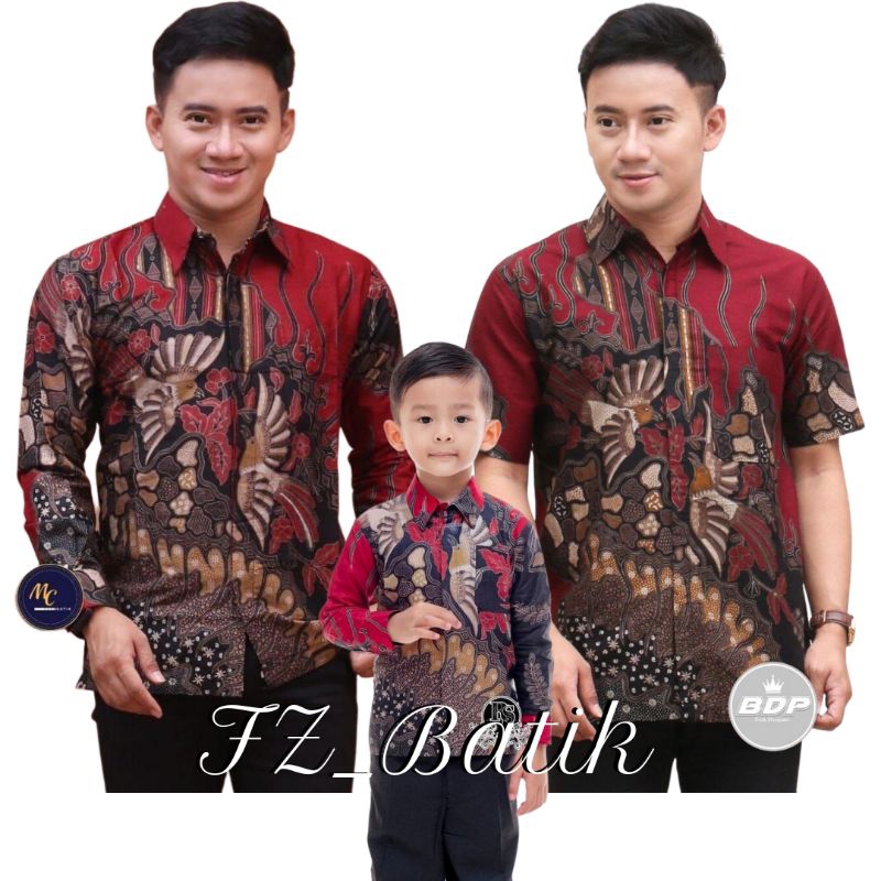 Kemeja Batik Anak Laki-laki Lengan Panjang Couple Batik Ayah Dan Anak Cowok