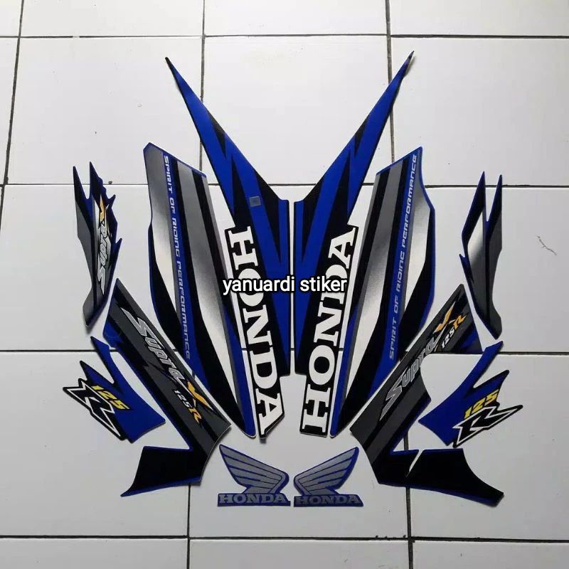 STRIPING STIKER LIST STANDAR MOTOR SUPRA X 125 R TAHUN 2005 2006 STIKER SUPRA X 125R