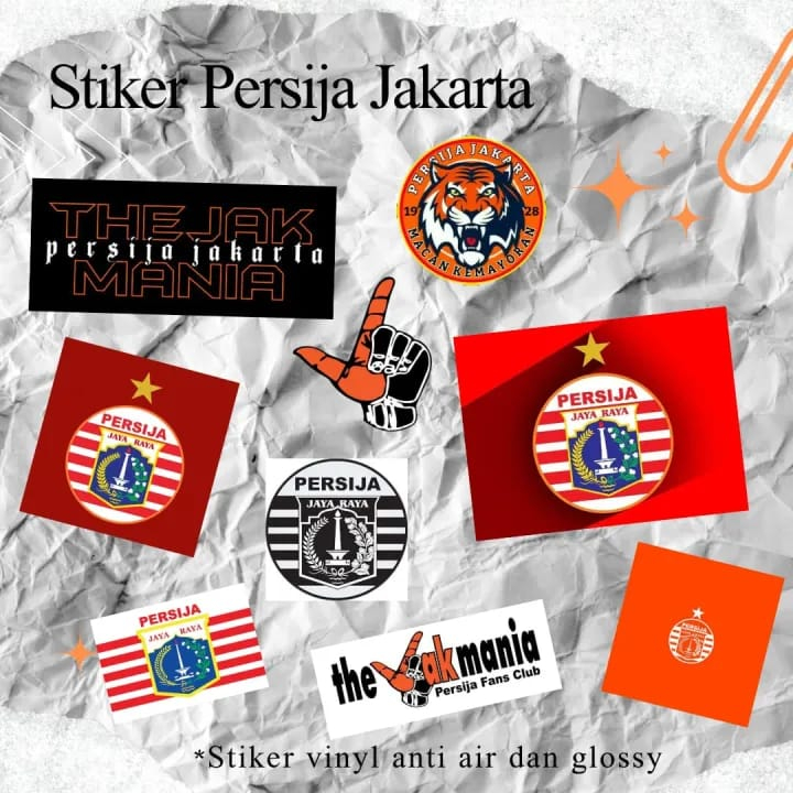 

STIKER CLUB BOLA PERSIJA JAKARTA ANTI AIR ISI 100 PCS PREMIUM TERBARU
