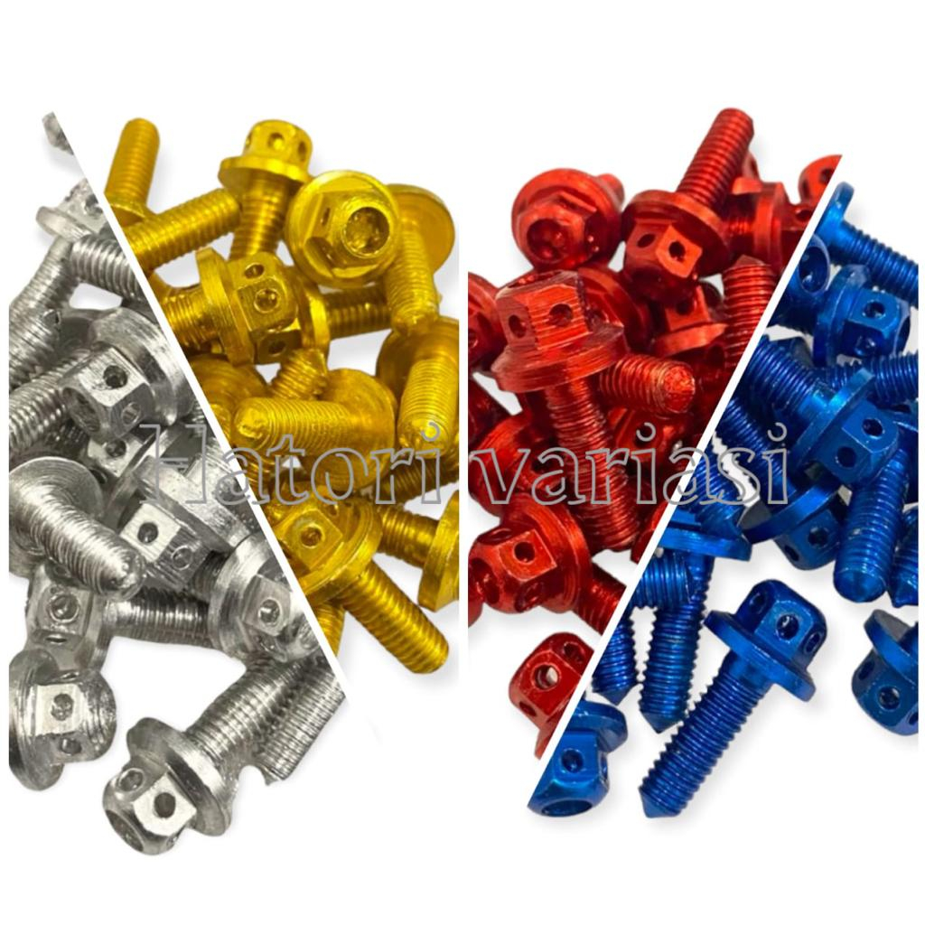BAUT PROBOLT DRAT 10 / M10 DRAT HALUS UNTUK PLAT NOMOR / BODY YAMAHA BAHAN CNC PENDEK 2CM BAUT DRAT 