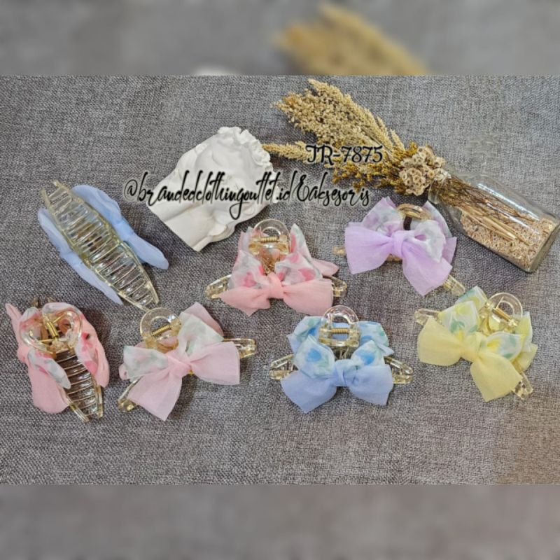 JEPIT RAMBUT PITA TILE IMPORT 11CM / JEPIT RAMBUT TRANSPARAN PITA KAIN SOFT KOREAN STYLE / JEDAI PIT