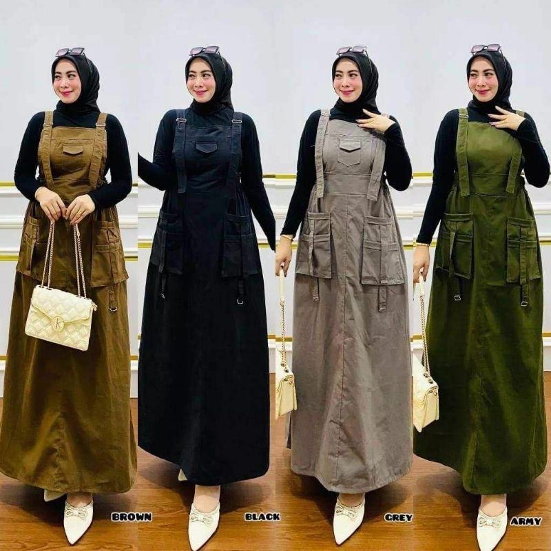 GAMIS OVERAL DEWASA | DRESS OVERAL WANITA
