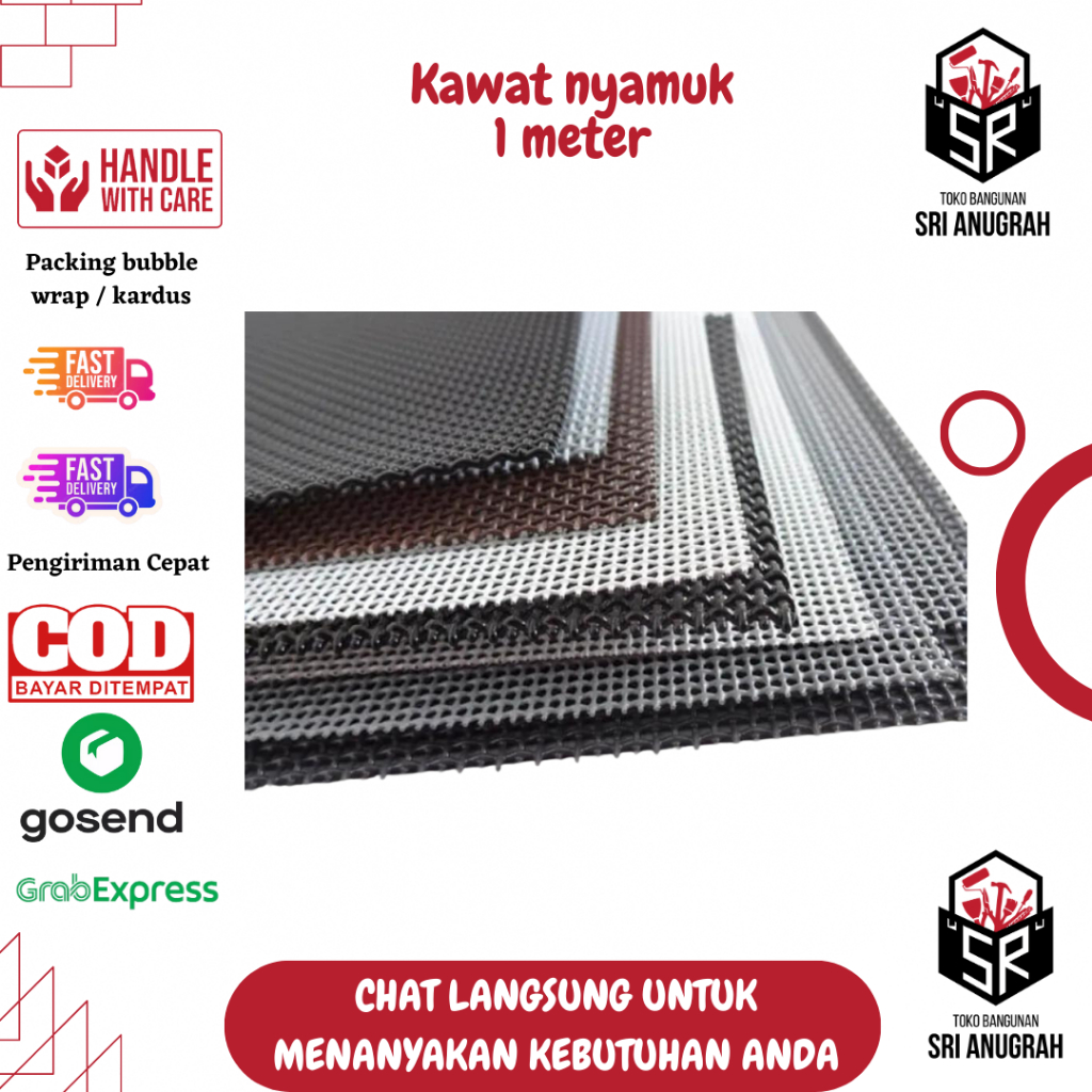 Kawat Nyamuk BAJA Ventilasi Penutup Kasa Alumunium 1 meter