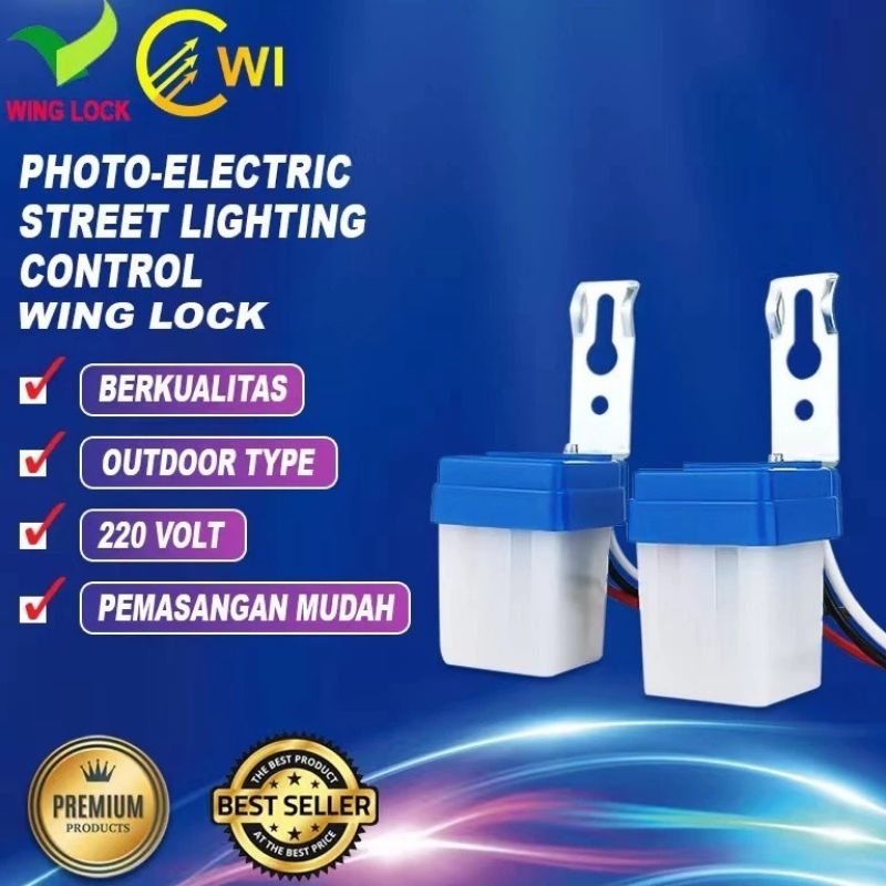 Photocell Sensor Cahaya Winglock 10A / Otomatis Lampu Jalan Winglock Sensor Cahaya 10A / Otomatis La