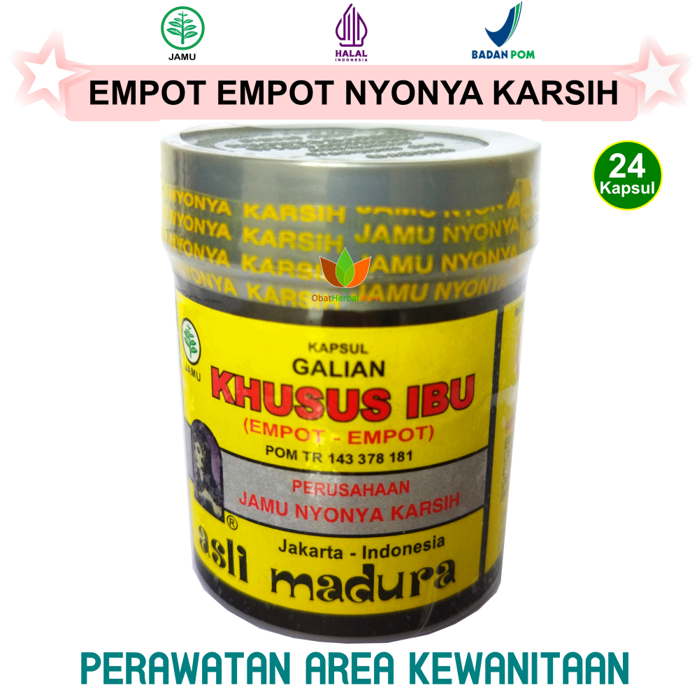 24 KAPSUL GALIAN KHUSUS IBU EMPOT EMPOT ASLI MADURA JAMU NYONYA KARSIH ( MPOT MPOT AYAM ) EMPOTAN BP