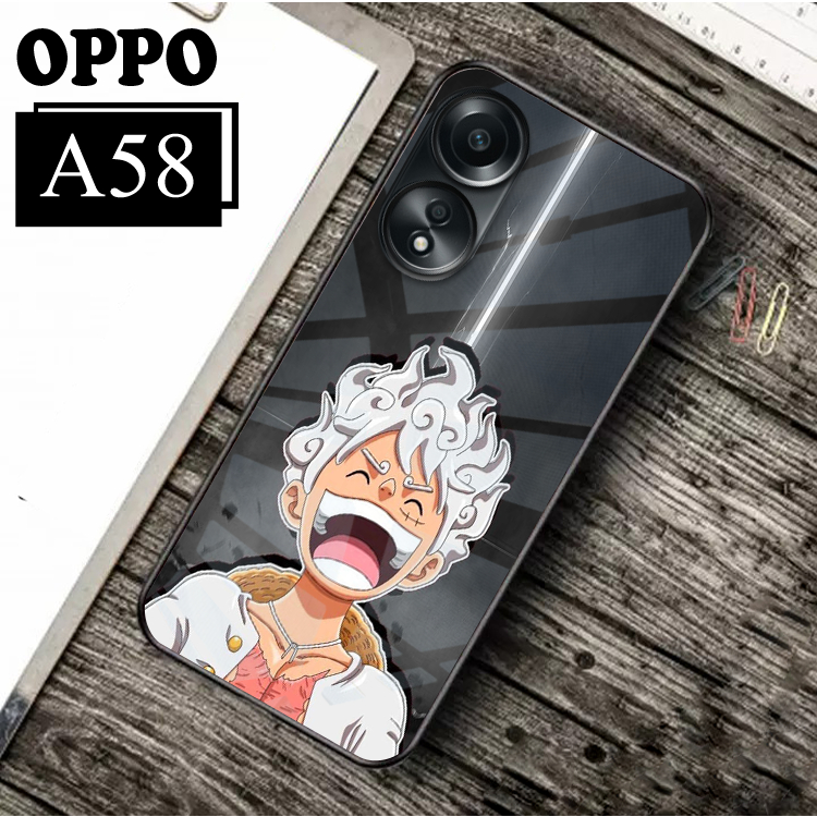 (SC197) Softcase Glass Kaca Oppo A58 - Kesing Hp Oppo A58 - Softcase Glass Hp Oppo A58 - Softcase Ka