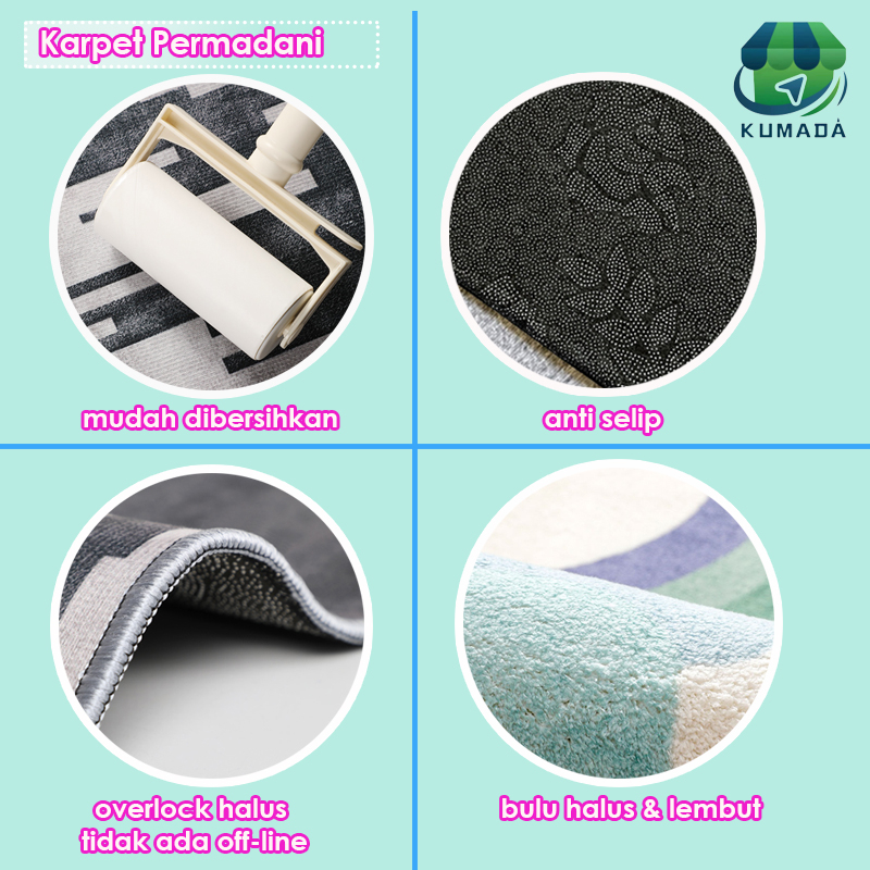 [Whispers] Keset Kaki Bermotif Anti Slip Mat 2pcs Keset Kamar Mandi Keset Dapur Keset Anti Slip