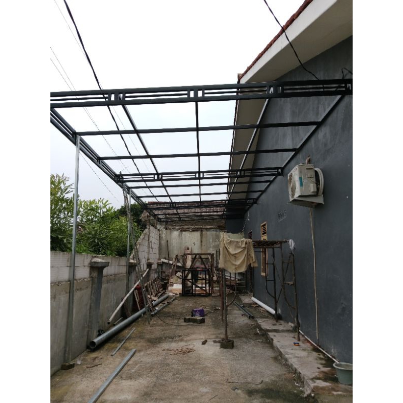 kanopi atap spandek pasir.