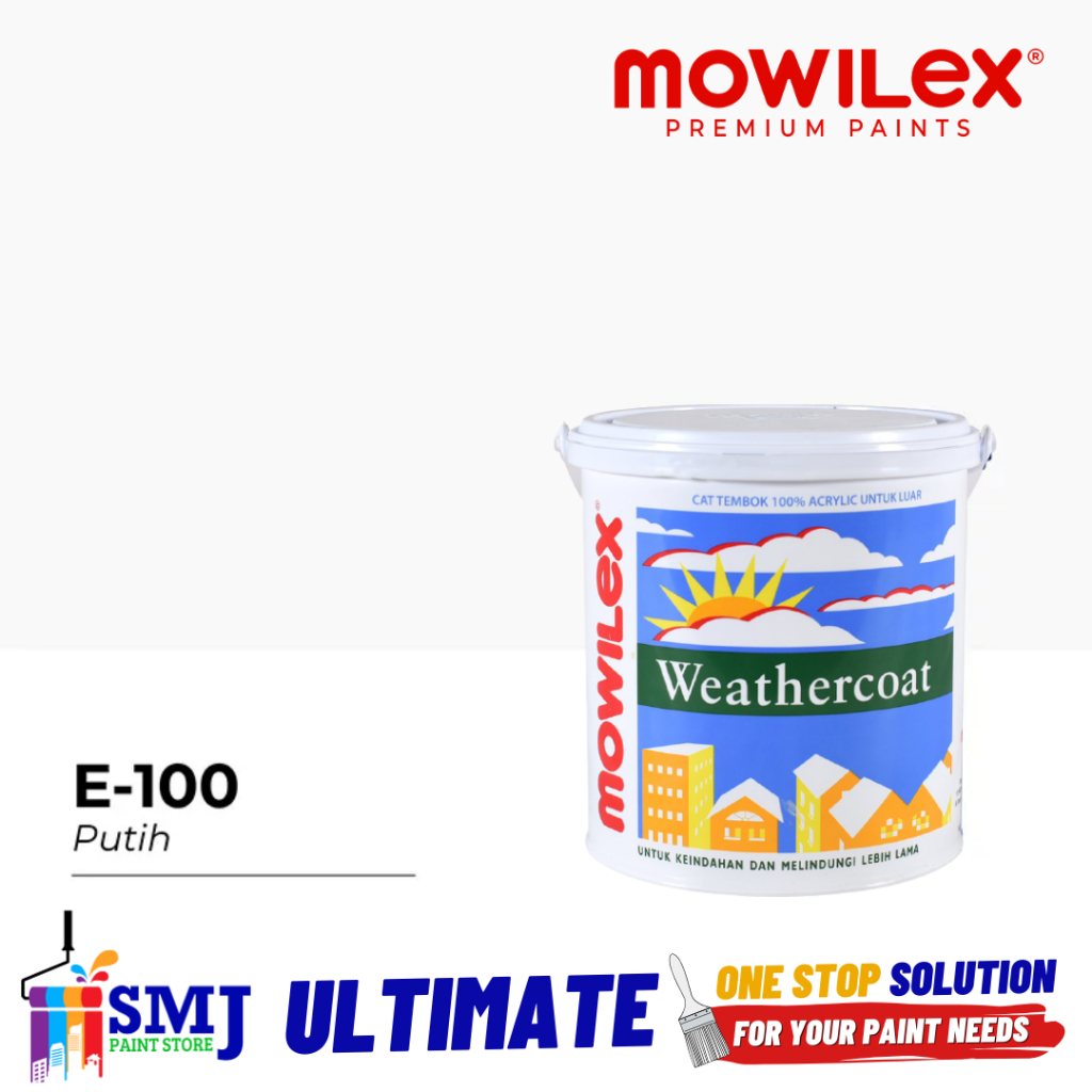 Cat Tembok Eksterior MOWILEX WEATHERCOAT E1000 Putih Prima 2,5L