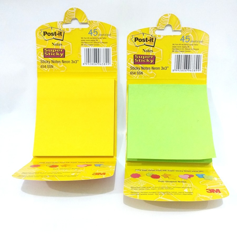 

Sticky Notes Post it Sticky Neon 3x3" 654 SSN