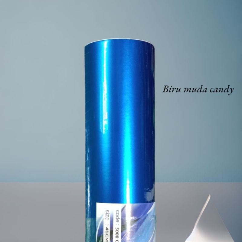 Skotlet biru muda candy metalik profix