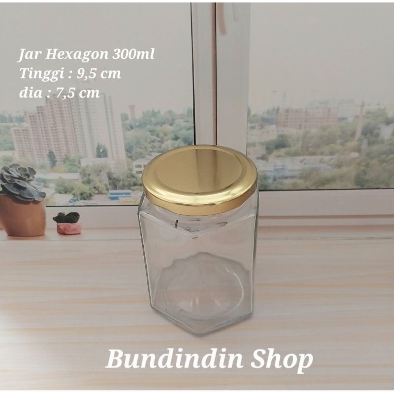 jar kaca hexagon 300ml