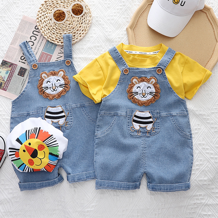 baju kodok anak laki laki 1 - 5 tahun overall jeans anak laki laki Set AC3