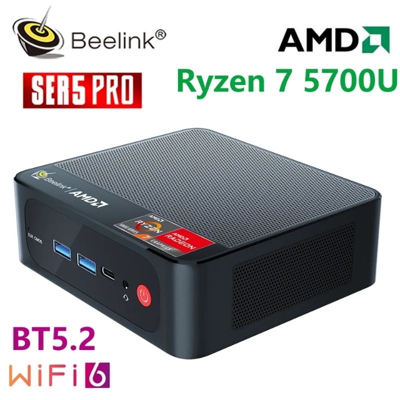 Mini PC Beelink SER5 PRO 5700U AMD Ryzen 7 HDMI DP Windows 11 Pro