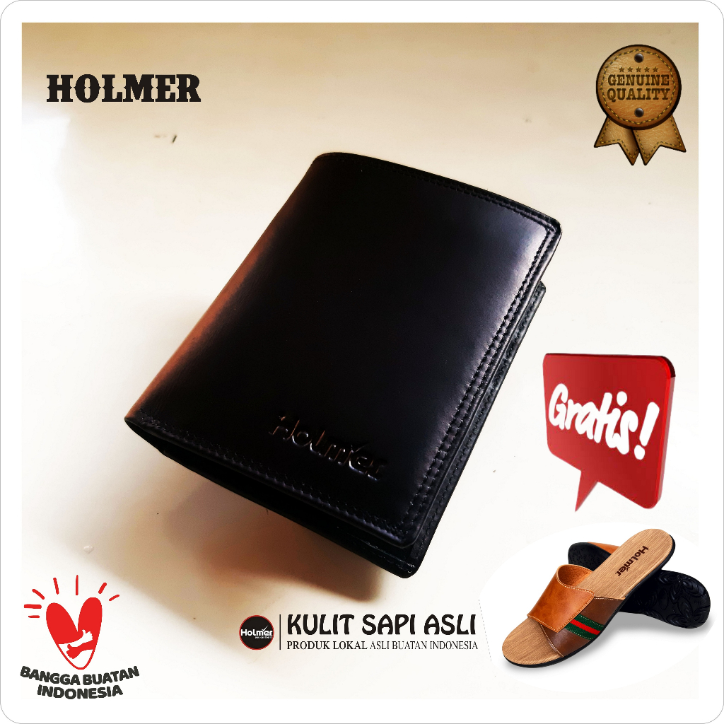 Dompet KULIT Pria Original Branded Dompet Kulit Pria Original 100 % GRATIS Sandal Wanita