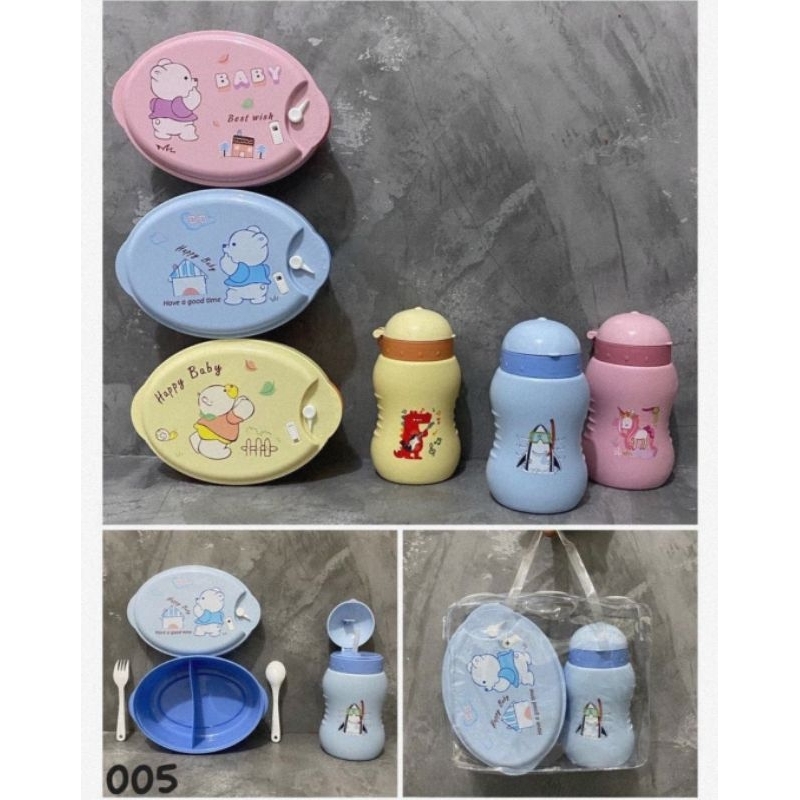 Qori Store - Set Lunch Box Happy Baby Oval