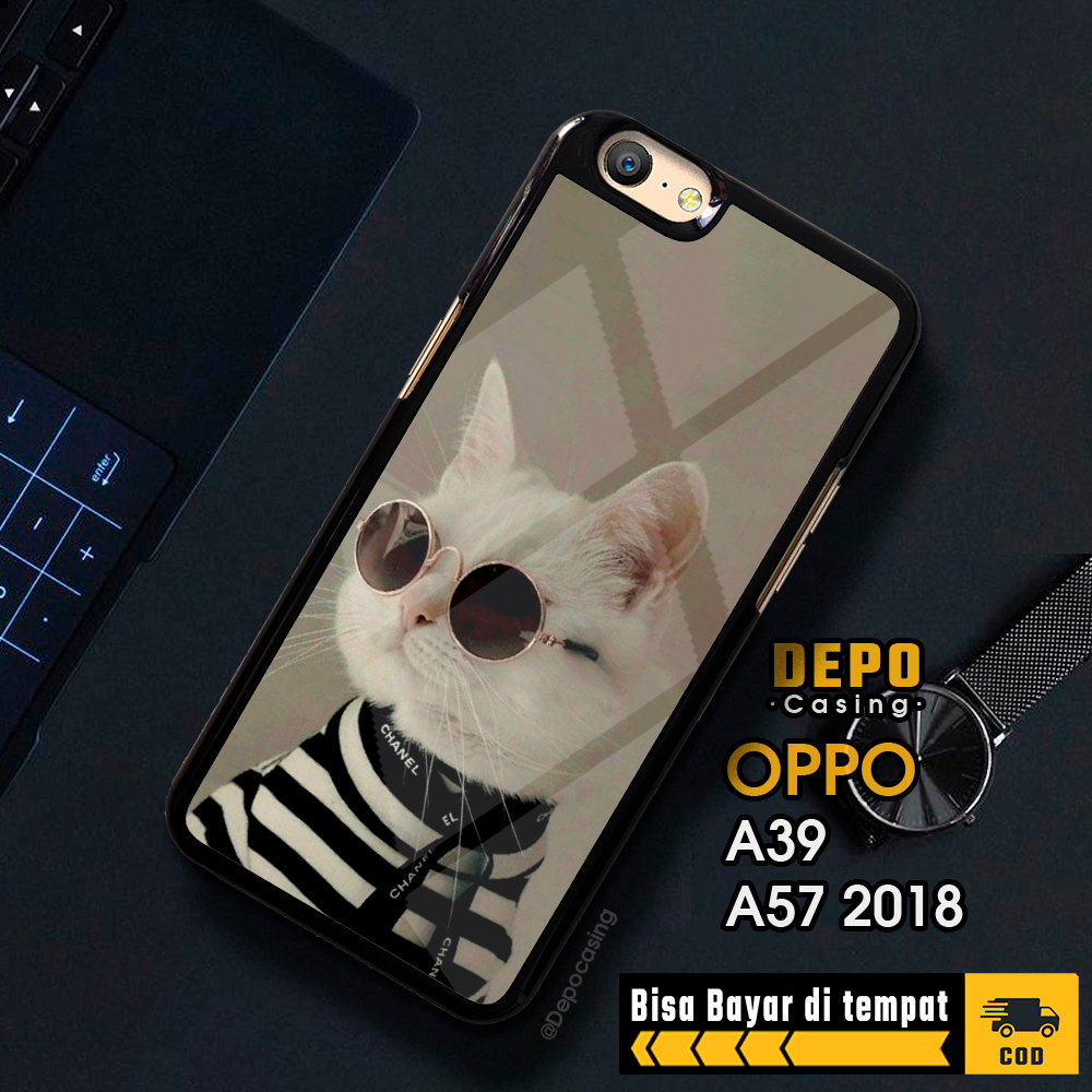 Case Oppo A39 A57 2018 Casing Oppo A39 A57 2018 Depo Casing [MEOW] Case Glossy Case Aesthetic Custom