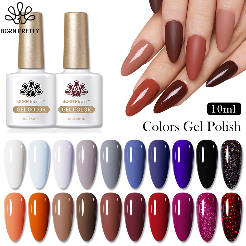 BORN PRETTY Warna Kutek Gel Kuku Gel Nail Polish Gel Colorful UV Kutek Nail Art Gel Polish Soak Off 