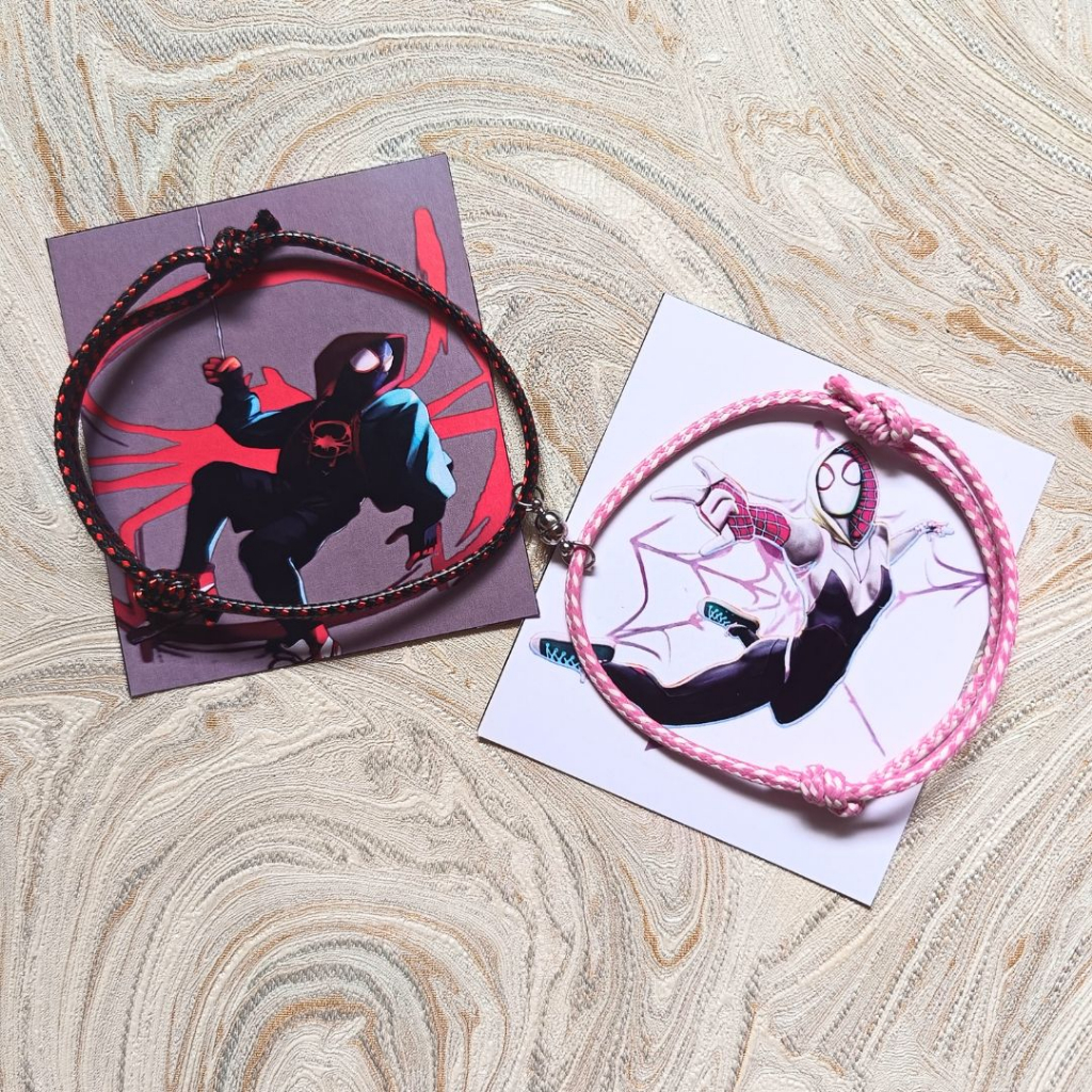 Gelang Mil3s Moral3s Gw3n Stacy Couple Bracelet Korean Rope Waterproof Pink Putih Merah Hitam Spider