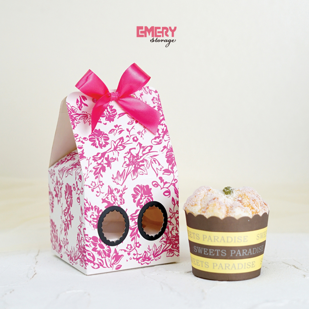 

(Dapat 10pcs) Pretty Cupcake Box Kertas Tebal Souvenir Cake Cookies Candy BP-19