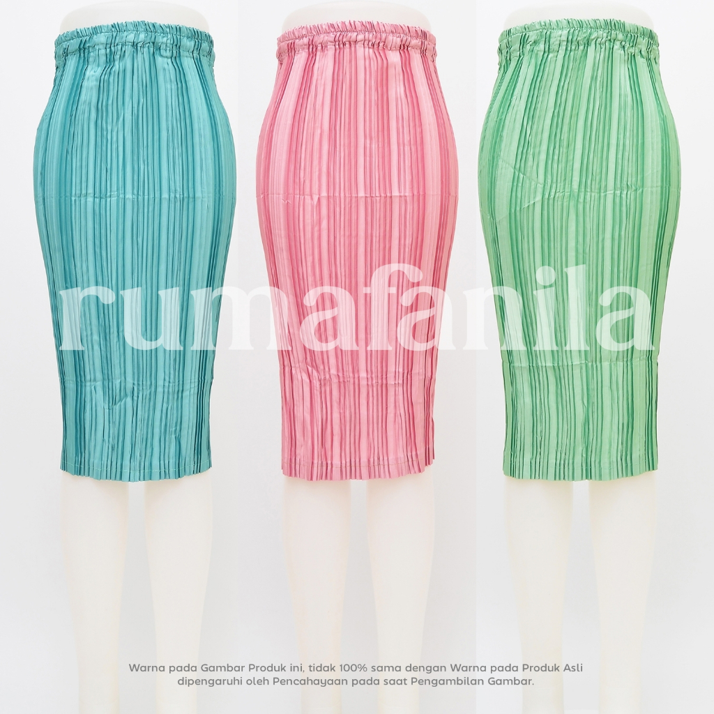 Rok Plisket Pendek Premium Polos Bawahan Kebaya Modern