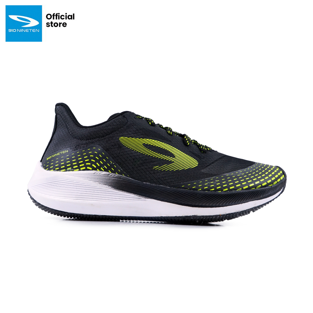 910 Nineten Haze Sepatu Running - HAZE 1.5 HITAM/HIJAU NEON/PUTIH
