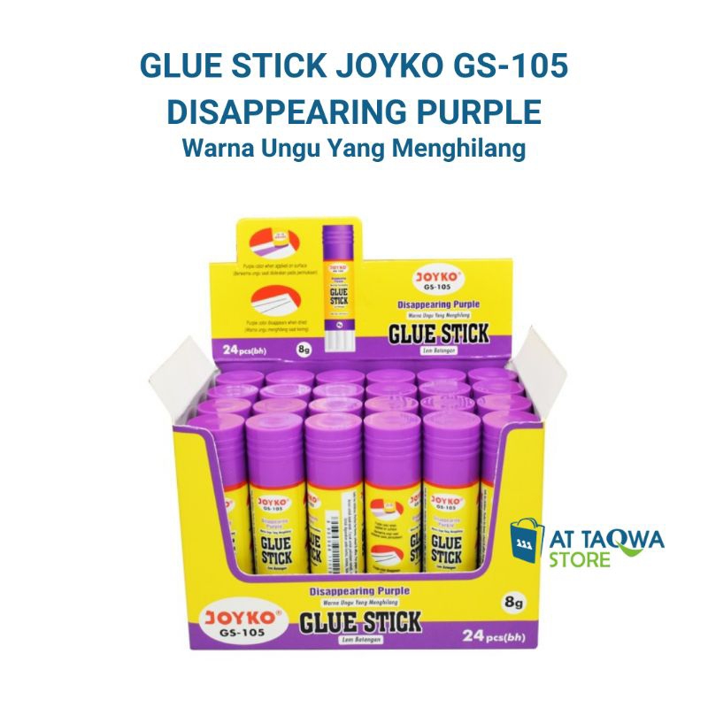 

Glue Stick Joyko GS-105 Disappearing Purple Lem Stik/Batang Warna Ungu Yang Menghilang