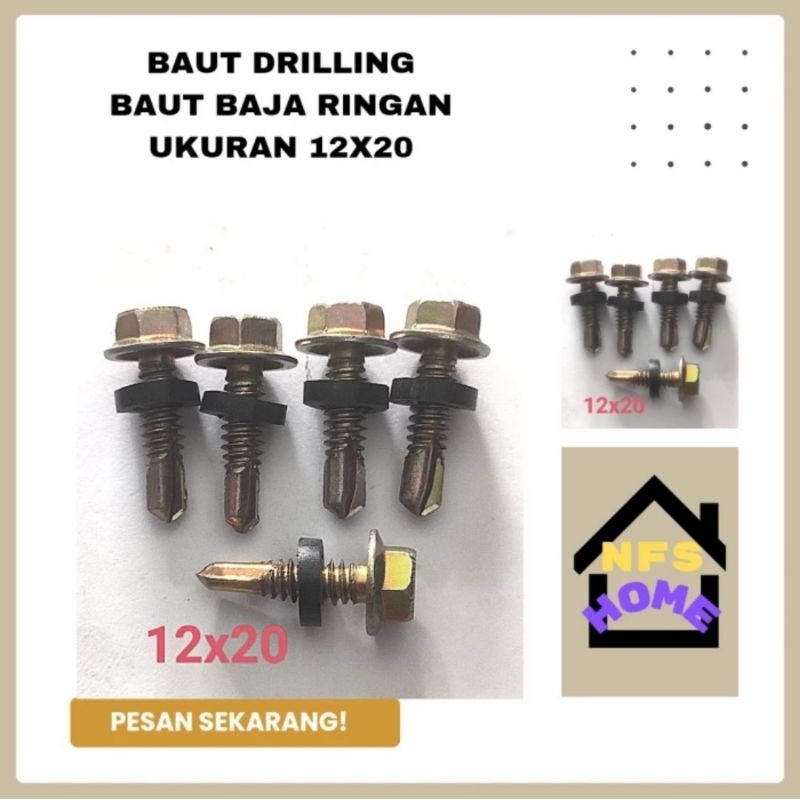 Baut Drilling Baut Baja Ringan Self Drilling Screw Sekrup Sds