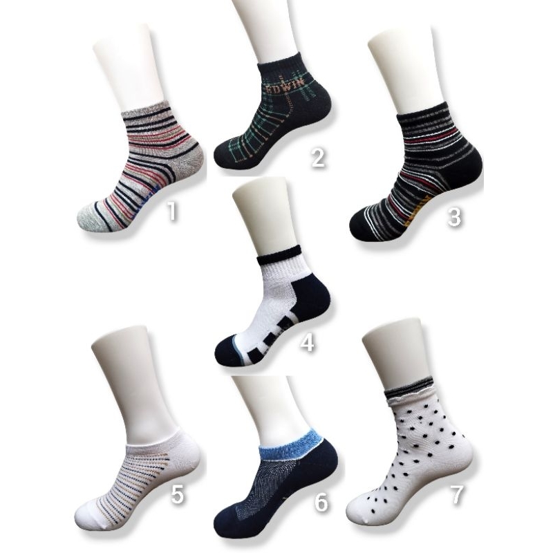 Edwin Kaos Kaki Branded Crew and Ankle Original Socks Atas dan Mata Kaki Unisex Casual Pria Wanita K