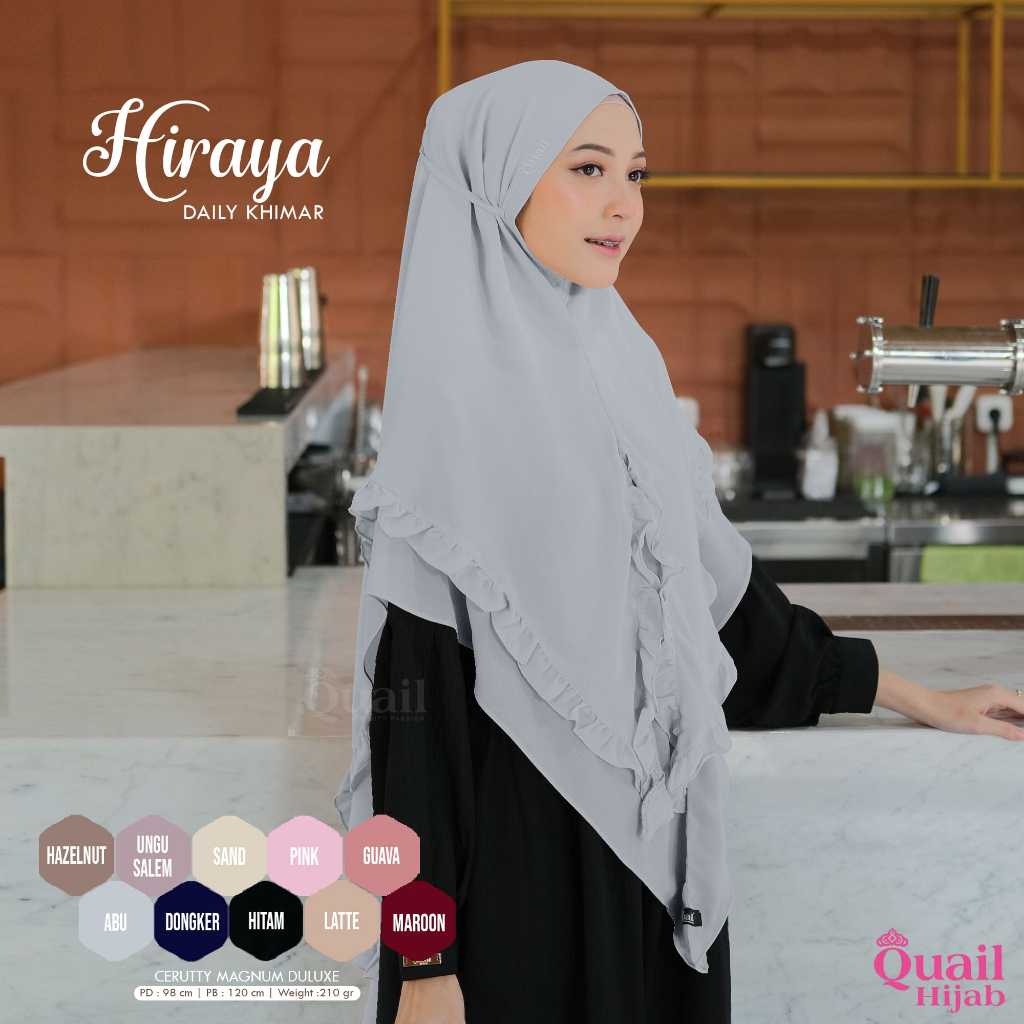 Quail Hijab - HIRAYA HIJAB KHIMAR REMPEL 2 LAYER ORI QUAIL