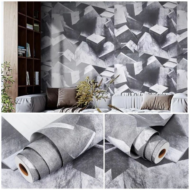 Wallpaper Dinding Kamar Tidur Ruang Tamu Motif Batu 3D mewah aesthetic