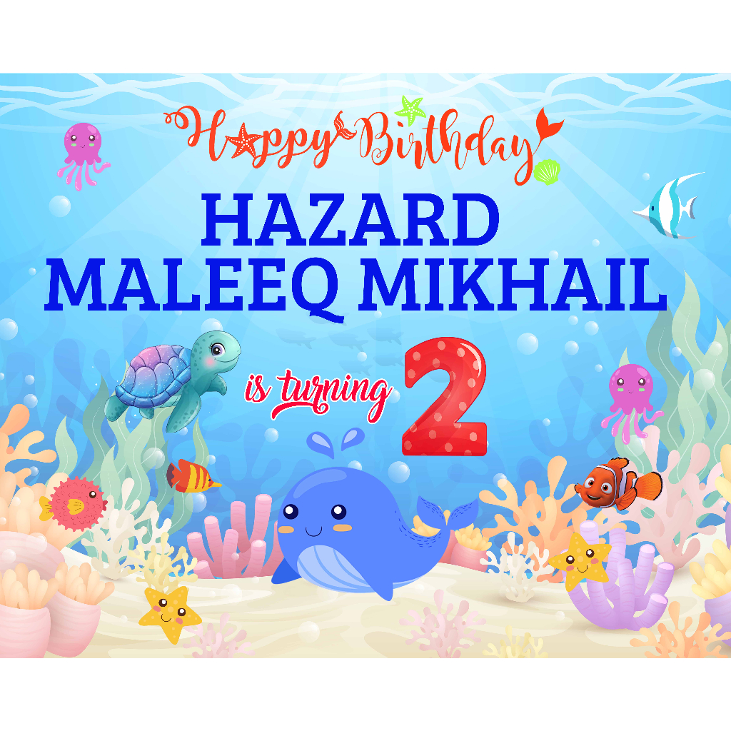 Spanduk ulang tahun/Backdrop ulang tahun/Banner/Spanduk custom/ Spanduk ulang tahun/Winny the Pohh B