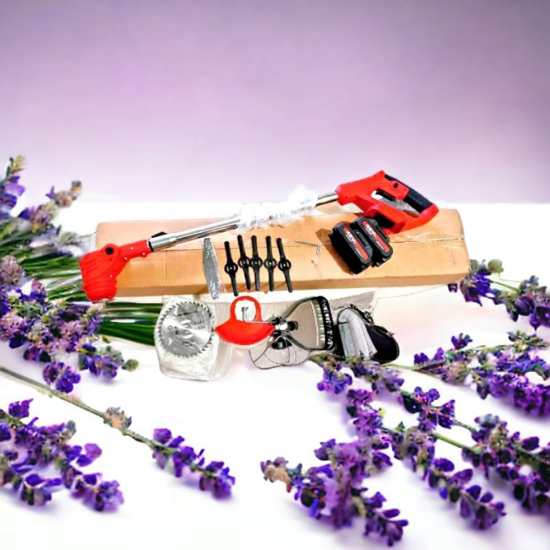 MESIN POTONG RUMPUT 48volt DEKWE 2 baterai