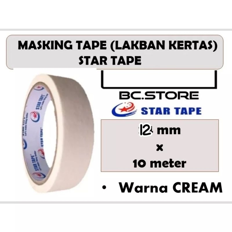 

Lakban Kertas Star Tape 12/24 mm 10 yard