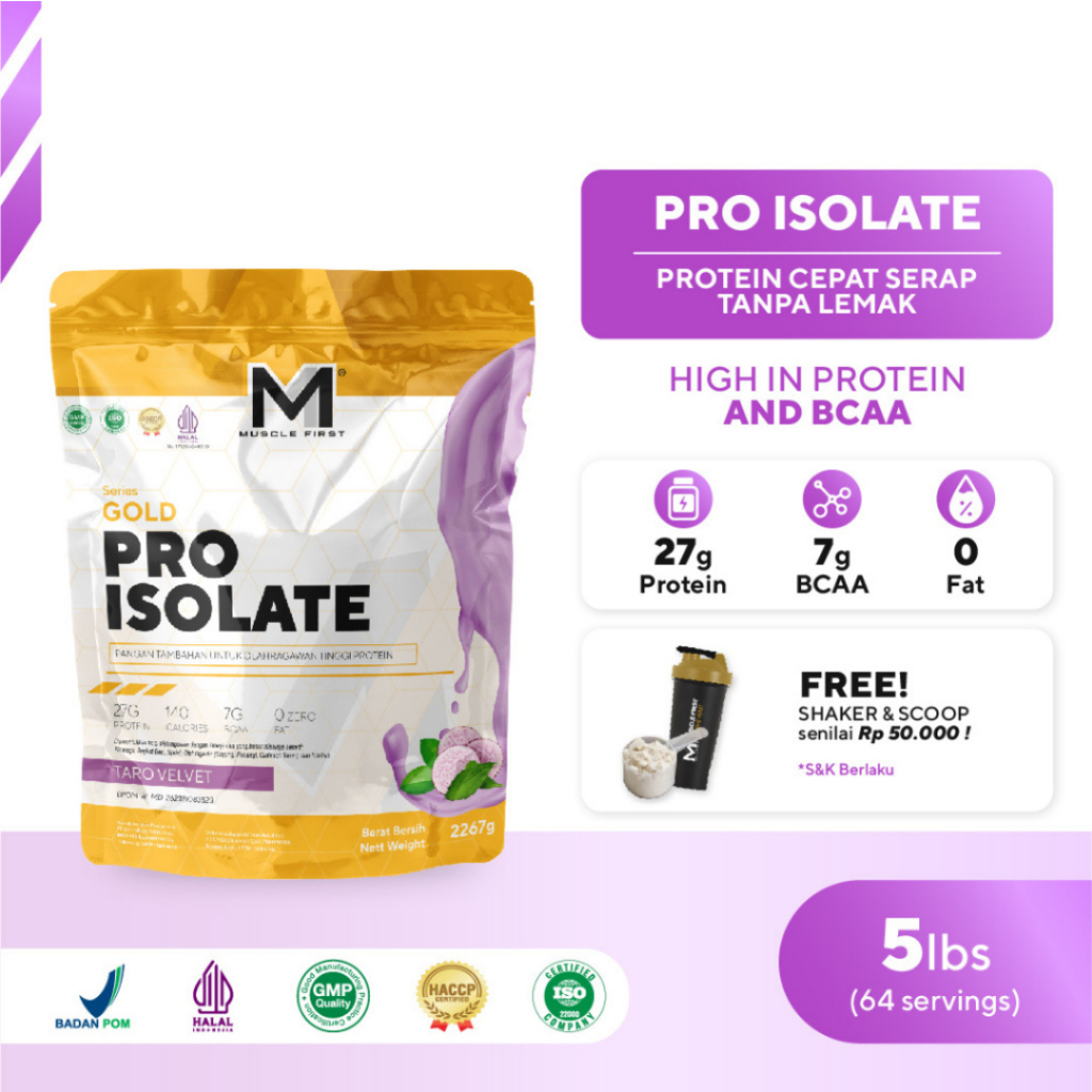 MUSCLE FIRST Pro Isolate 5 lbs / 2257 gr - Whey Protein Suplemen Fitness Susu Gym
