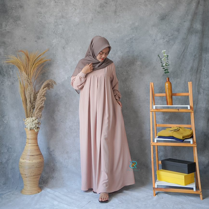 WAFFA DRESS || GAMIS CRINKLE AIR FLOW PREMIUM || FASHION MUSLIM WANITA