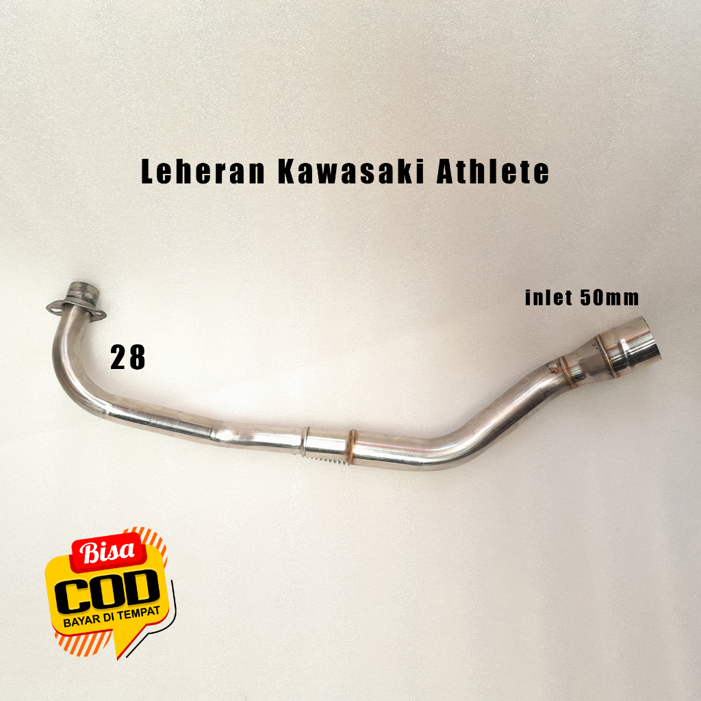 Leheran Knalpot Kawasaki Athlete, Kaze R inlet Out 50mm Fullstainless Pnp