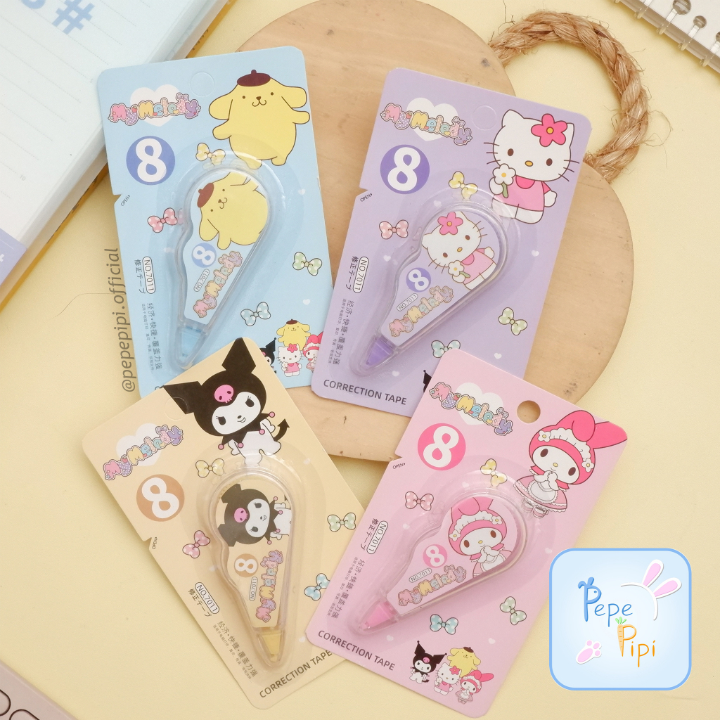

Tip-X Kertas Sanrio No.7011 Correction Tape Roll Tipe x Tipex Tip x Tip-ex Pita Penghapus Pulpen