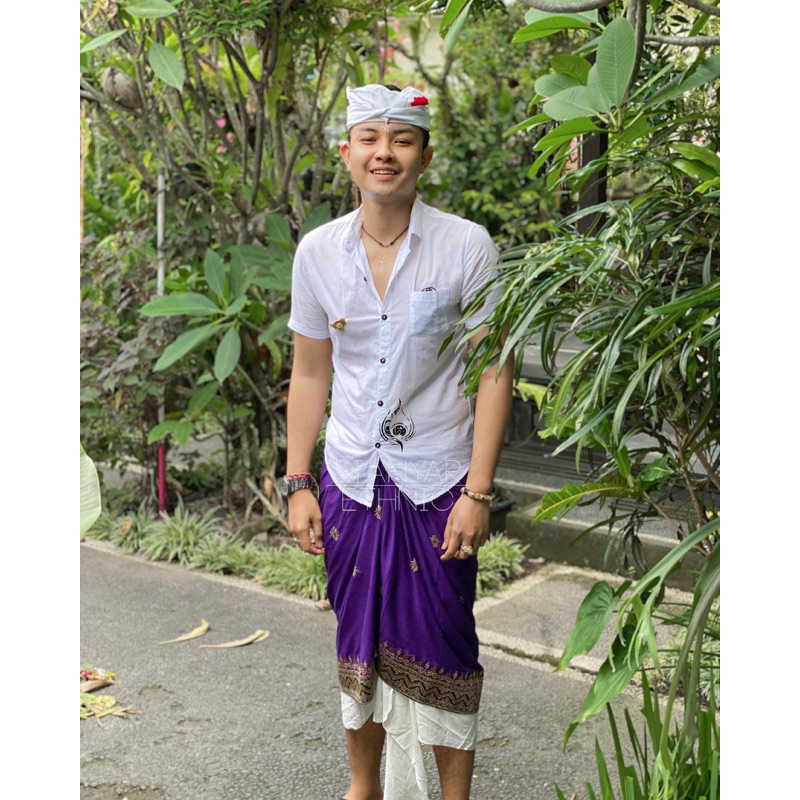 Saput katun semi songket ungu muda