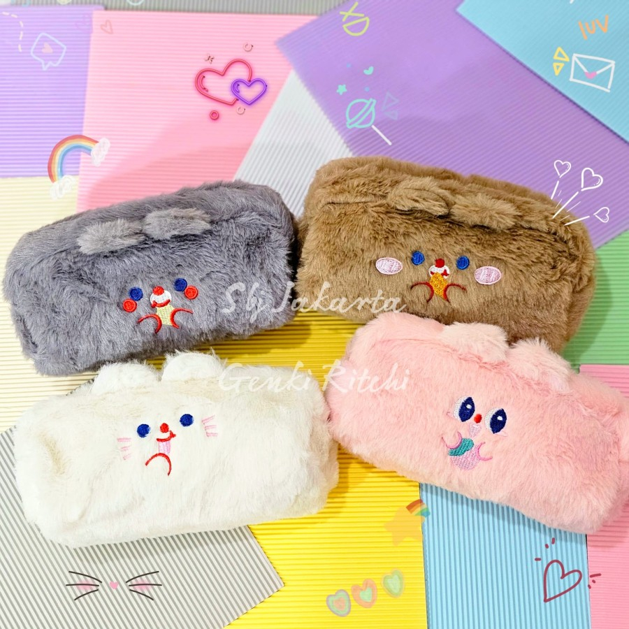 

Tempat pensil kotak pensil Fluffy Bear plush kapasitas besar