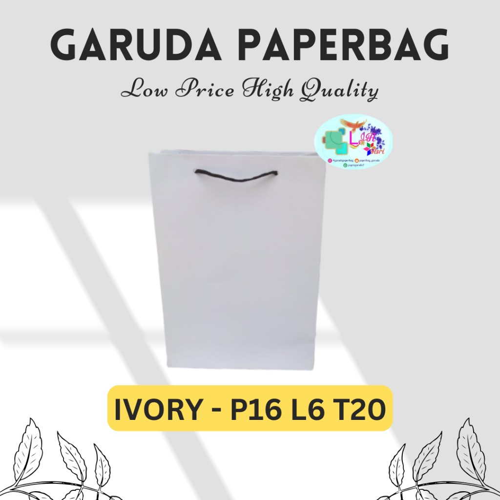 

Paperbag Skincare, Tas Kosmetik, Paperbag Olshop, Size Kecil POLOS Bahan Ivory Putih Tali Kur