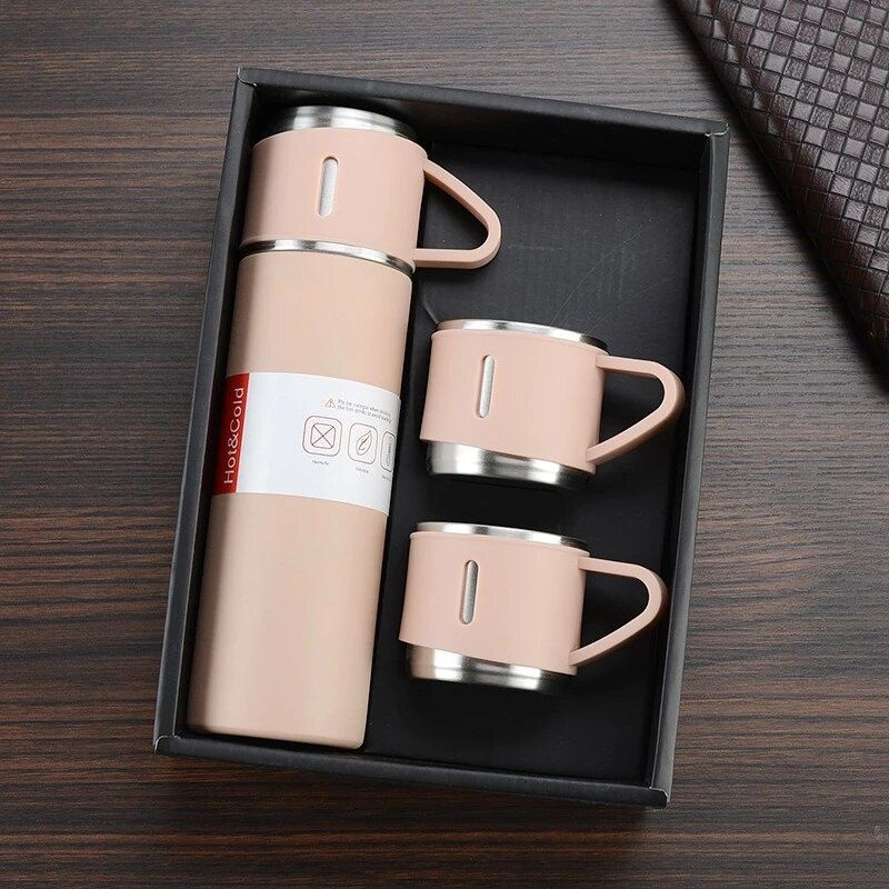 Termos Set Cangkir Stainless 500 ML Premium / Termos Vacuum Flask Traveling