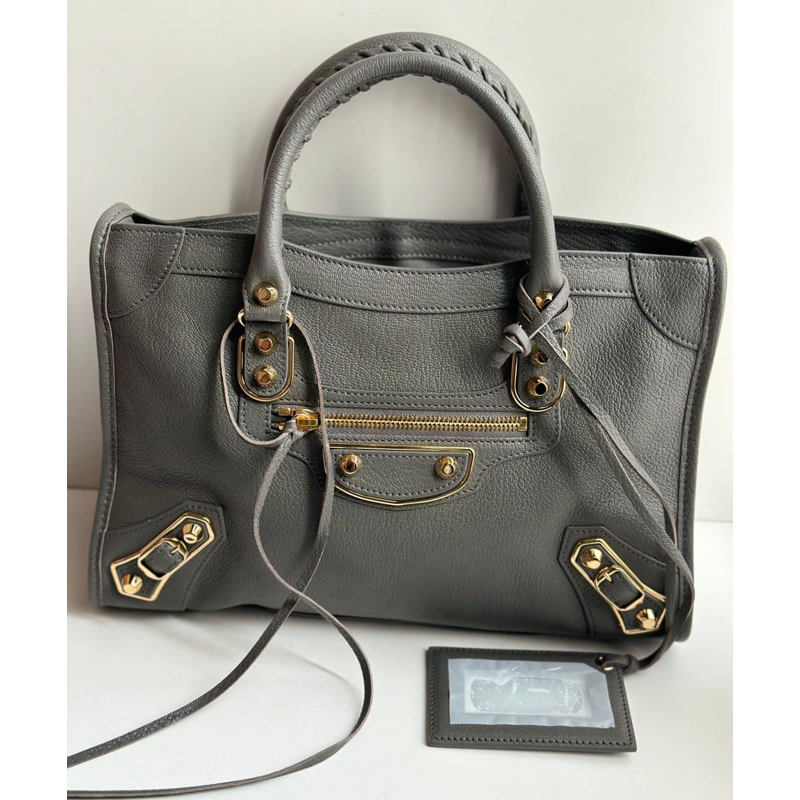 BALENCIAGA Small Grey Metallic edge ghw